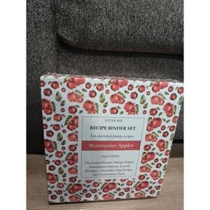 Sanctuary Recipe Binder Set - Watercolor Apples  Recipe Pages, New Sealed
